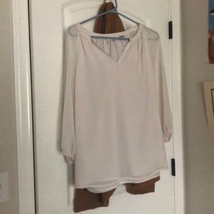 White, sheer, flowy shirt by Calvin Klein